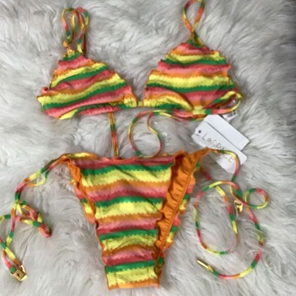 New. L*SPACE stripe bikini set. Maggie top/ Roger bitsy bottom. Small. Retails $ - Picture 5 of 8